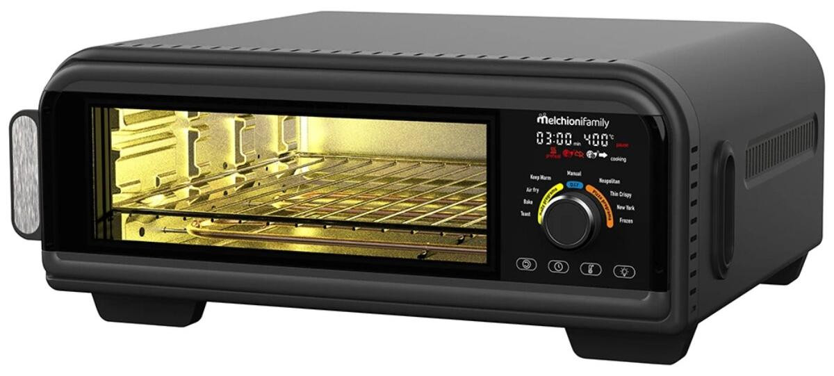 Melchioni Family Pizzaoven en heteluchtfriteuse, 18 liter, 2000W, 400°C, combioven