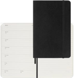 Moleskine Taschenkalender 927961, Pocket, Jahr 2027, 1 Woche auf 2 Seiten, Softcover, englisch, A6