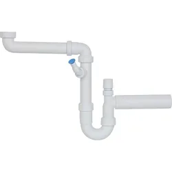 PP-Raumsparsiphon DN40 (11/2'') mit Rohrbelüfter,Abgangsrohr DN50