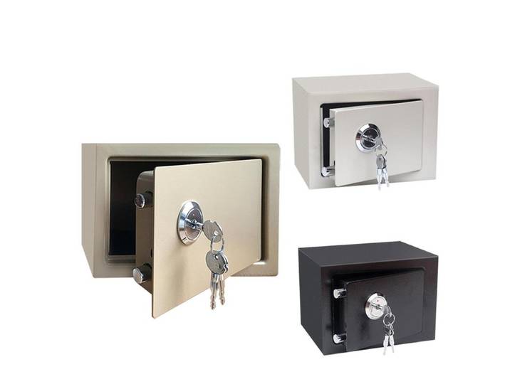 Coffre-fort de sécurité en acier, coffre-fort et serrure, haute résistance, ignifuge, coffre-fort domestique, système à double clé, boîte à bijoux sécurisée pour espèces