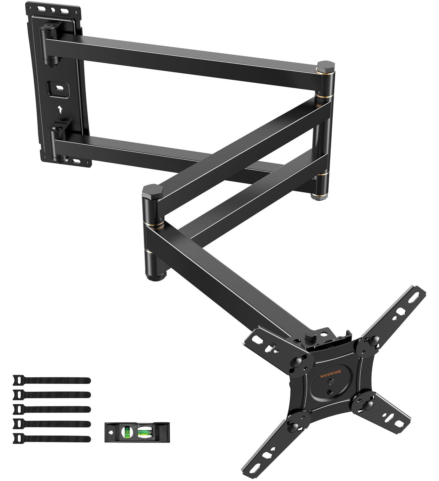 Selius TV Muurbeugel Lange Bereik - 1036 mm Uitschuifbaar - Zwart Staal