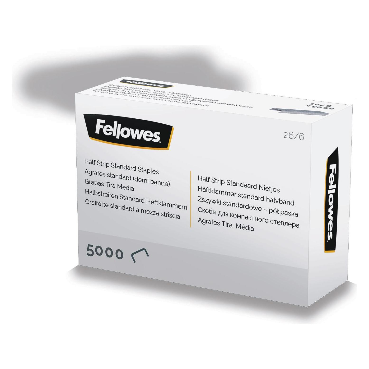 Fellowes Heftklammer 26/6 5000 Stück, Halbstreifen (5117601)
