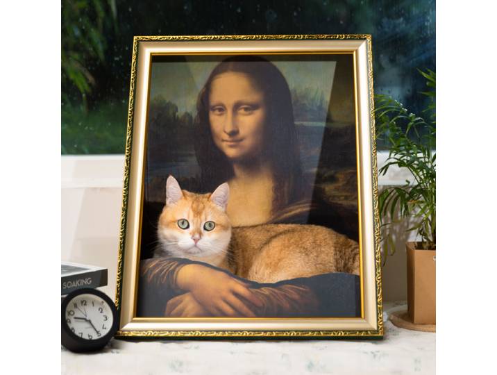 Poste à gratter Mona Lisa – Lit pour chat surdimensionné, cachette pour chat, poste à gratter en carton durable
