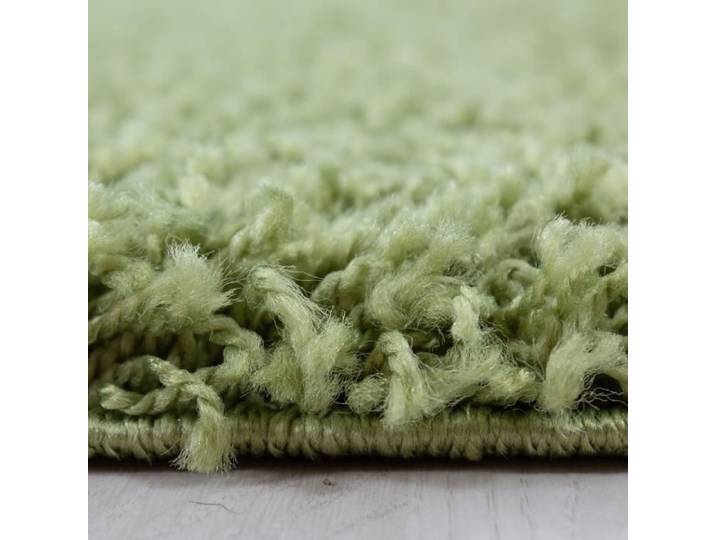 Tapis Shaggy Haut Fleuri Uni - Marque - Vert - Synthétique - Rectangulaire - 100x200 cm