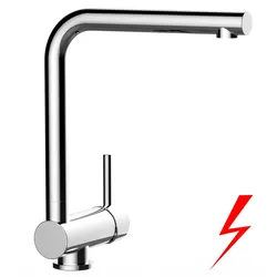 NIEDERDRUCK Wasserhahn Vorfenster Küchenarmatur, Umklappbar 6 CM, mit 360° schwenkbarem L-Auslauf, Verchromt