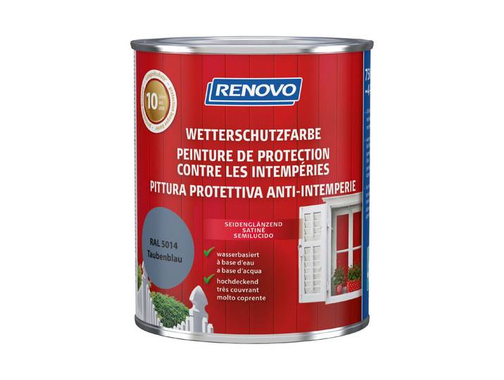 Renovo Wetterschutzfarbe Taubenblau 0.75 l Seidenglanz