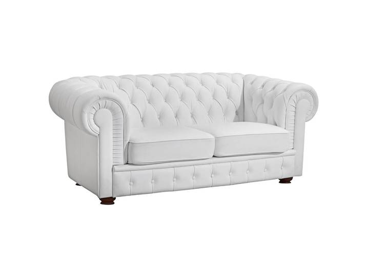 Max Winzer Chesterfield-Zweisitzer-Sofa, Weiß, Holz, 2-Sitzer, 172x76x98 cm, Goldenes M, Made in Europe, Wohnzimmer, Sofas & Couches, Sofas, Chesterfield Sofas