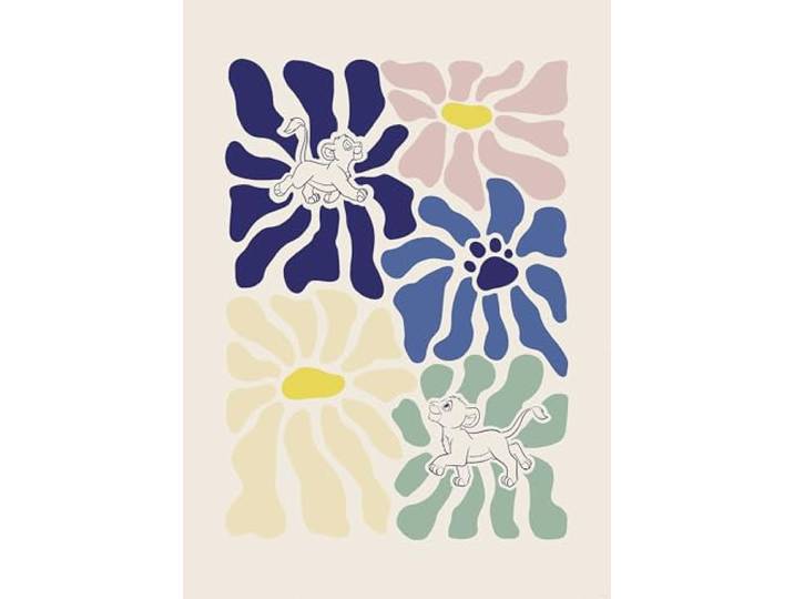 Komar Wandbild- Disney The Lion King Between Flowers - Größe 50 x 70 cm - Poster, Kinderzimmer, Dekoration - gerollt ohne Rahmen
