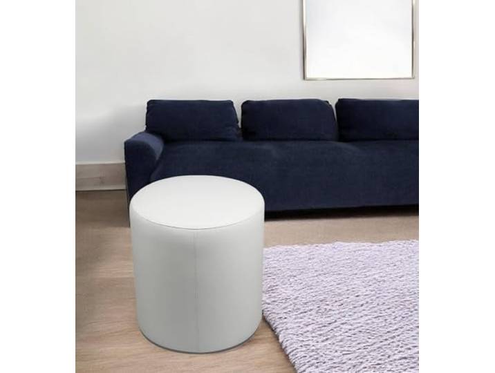 Talamo Italia - Pouf Abate, Mehrzwecksessel, Sitzsack, Hockerhocker, Made in Italy, 40x40 h42 cm, Weiß