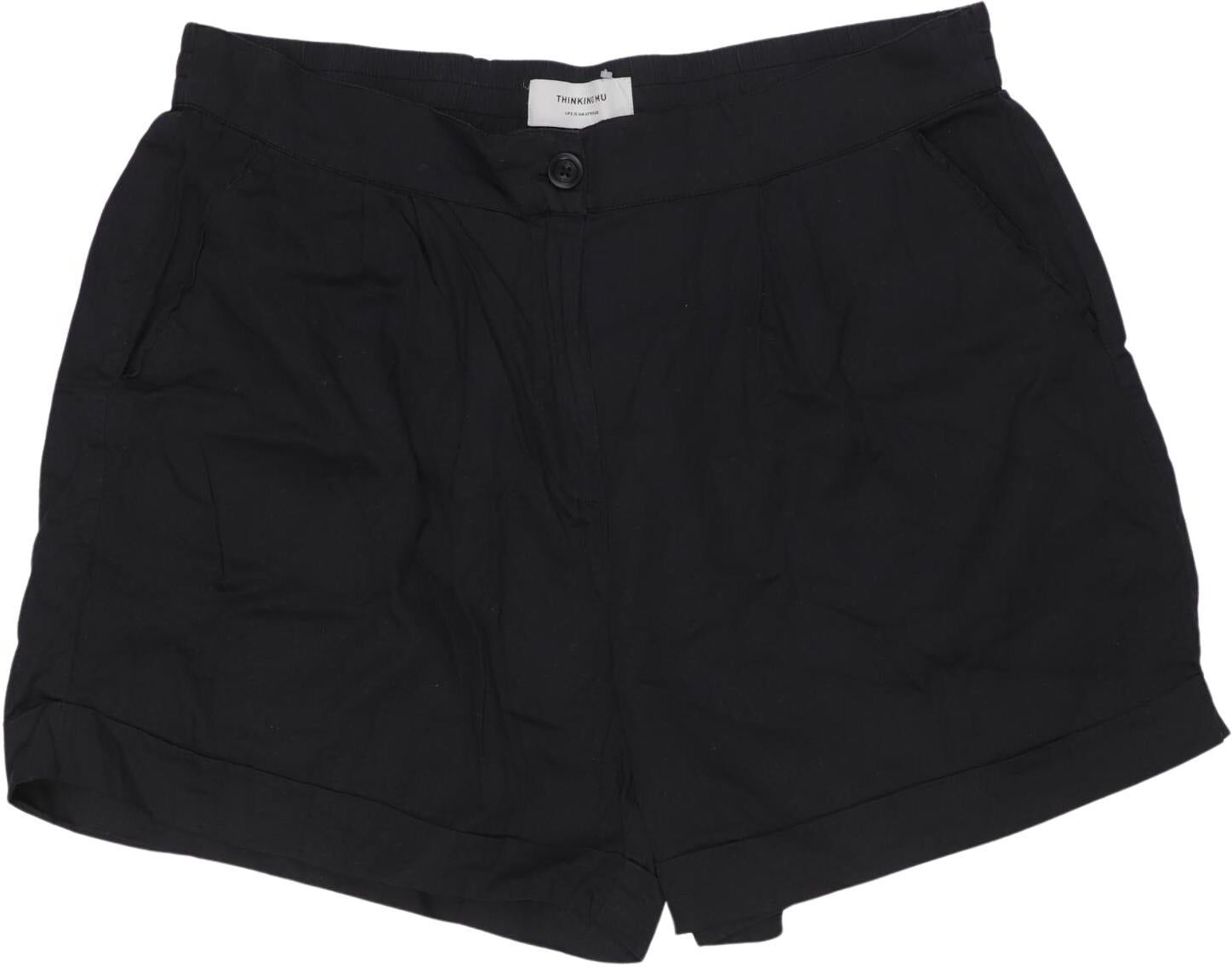 Thinking MU Damen Shorts, Schwarz, Gr. XL, Baumwolle - Second Hand