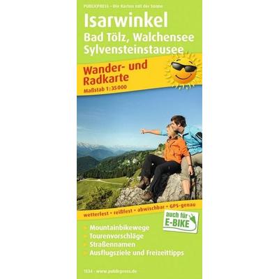 Publicpress Rad- und Wanderkarte Isarwinkel, Bad Tölz, Walchensee, Sylvensteinstausee 1:35.000, Sonstige von , KOMPASS Freytag & Berndt,