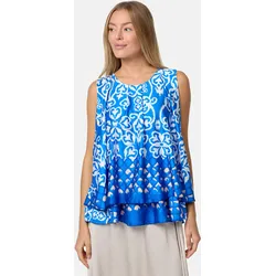PM SELECTED Damen Blusentop Sommerlicher Sleeveless Overlay Satin Muster Top PM34
