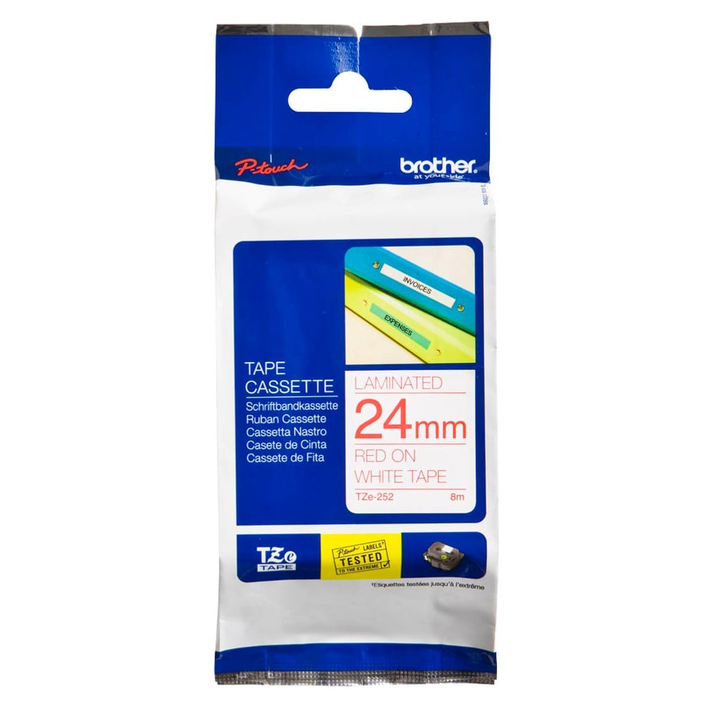 Brother TZe-Tape TZe-252 inktlintcassette met een bandbreedte van 24 mm