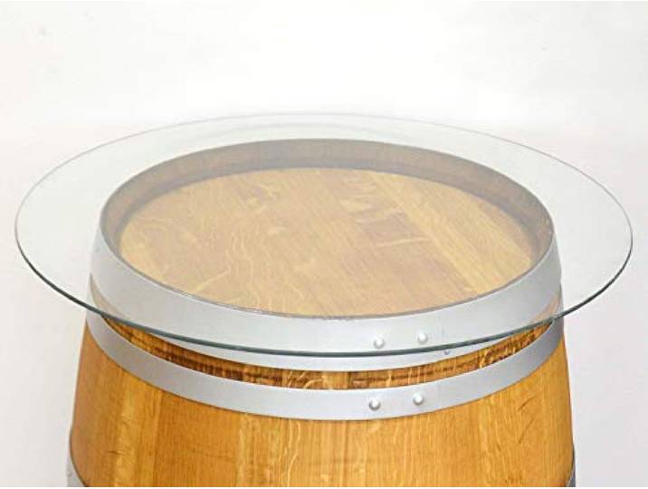 Temesso Glasplatte, Tischplatte aus ESG-Glas, Sicherheitsglas, Glasscheibe rund für Weinfass – Durchmesser 80 cm