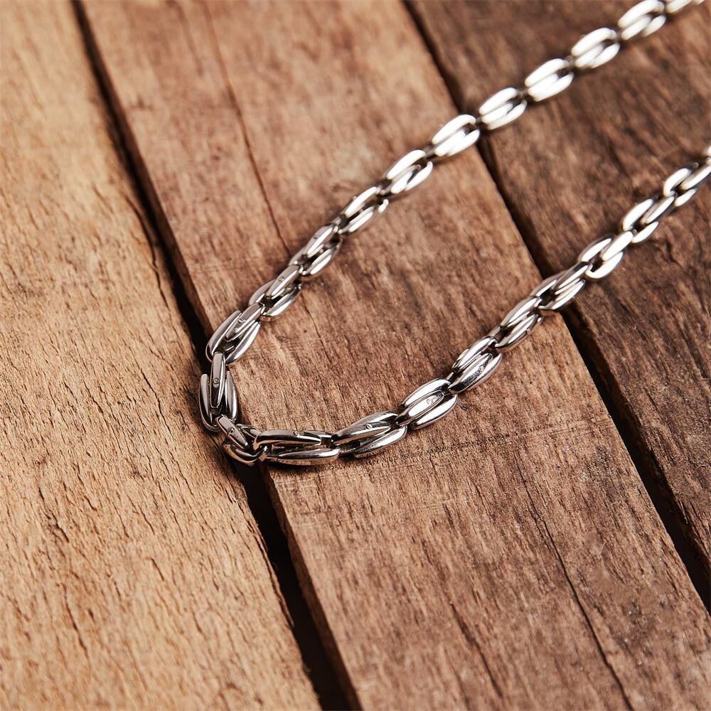 Unique Hochglanzpolierte Edelstahl Kette