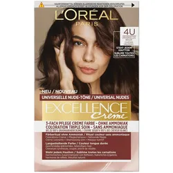 2x L'Oréal Paris, Haarfarbe, Excellence Universal Nude (4U Mittelbraun)