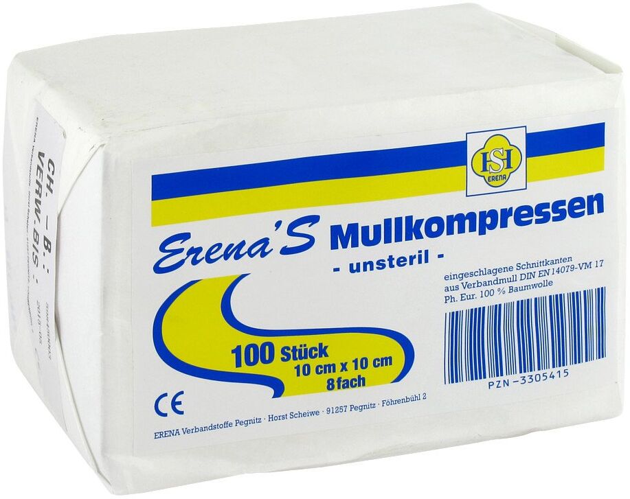 Erena Unsteril Mullkompr.10x10 cm 8fach