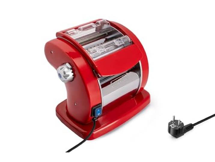 Imperia Pastapresto. Elektrische Nudelmaschine 100% Made in Italy. Frischpastamaschine aus Stahl mit 220V-Elektromotor. Elektrische Teigmaschine für Lasagne, Tagliolini, Fettuccine. (Silber)