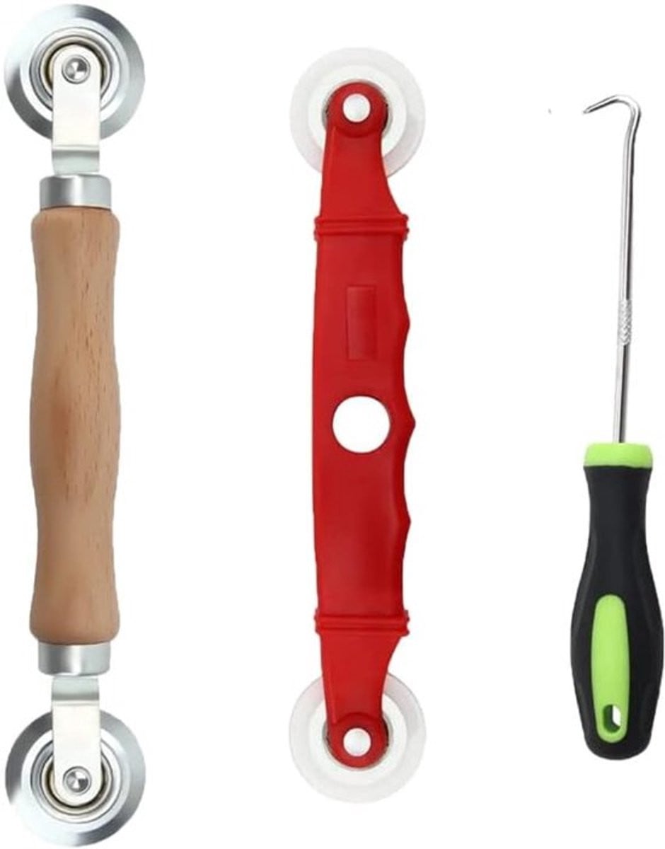 Reparatieset voor gaasramen met gaasgeleider voor het installeren en repareren van gaas bij balkons, terrassen en schuifdeuren