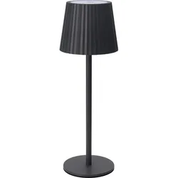 WellHome - Wiederaufladbare graue LED-Tischlampe mit 24 warmweißen Lichtern und 3 Helligkeitsstufen Ø9x27,5cm