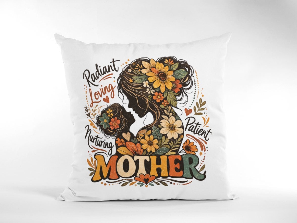 Decoratief Sierkussen Bloemen Moederdag - Stralende Liefdevolle Mama