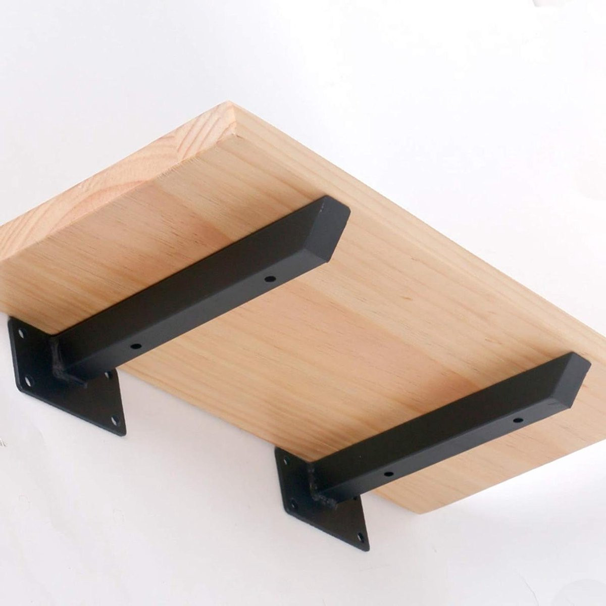 Zwarte zwevende plankdragers voor wandmontage - 200 mm