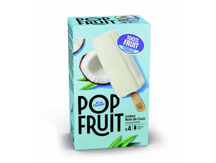 POP FRUIT Bâtonnets sorbet 100% noix de coco - 280 g / 4 pièces