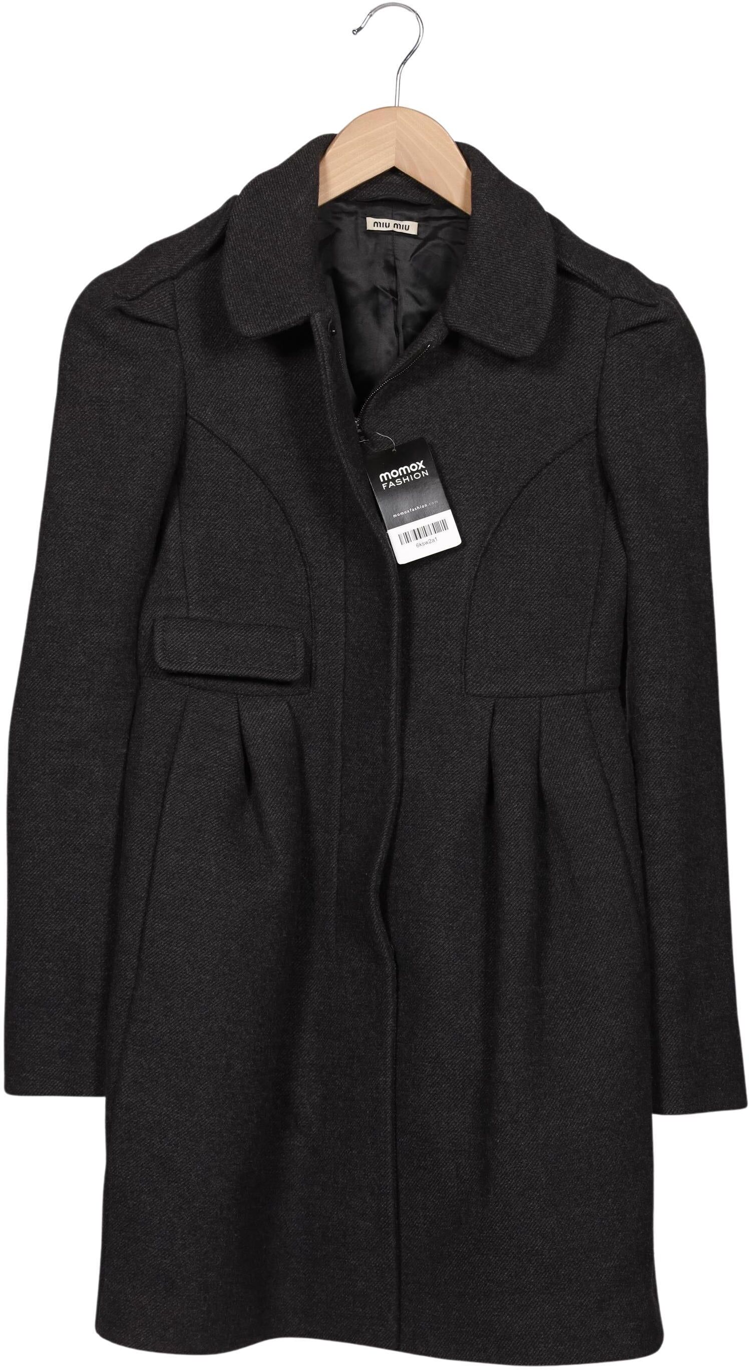 Miu Miu Damen Mantel, Grau, Gr. EU 34 (IT 40), Schurwolle / Angorawolle / Viskose - Second Hand