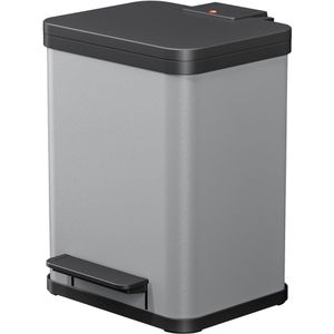Hailo Mülleimer Öko uno Plus M, silber, aus Metall, 17 Liter