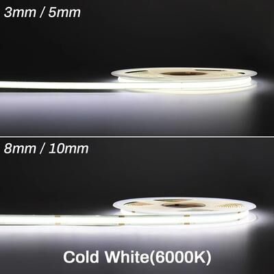 Inspired Finds LumiFlex COB LED Strip Light 3mm 5mm Ultra Slim Dimmable 12V 24V High CRI Lighting 3m 12v 24v cold White