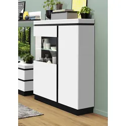 Vitrine ASMUS weiß (BHT 104x164x40 cm) - BHT 104x164x40 cm