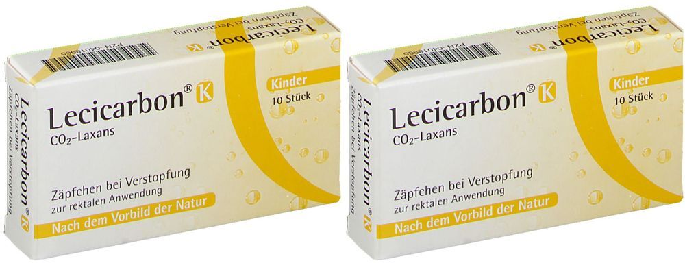 Lecicarbon K CO2 Laxans Kindersuppositorien Doppelpack 2x10 St Kinder-Suppositorien