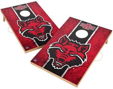 Skip's Garage Vintage Arkansas State Red Wolves Regulation 2x4 Cornhole Set