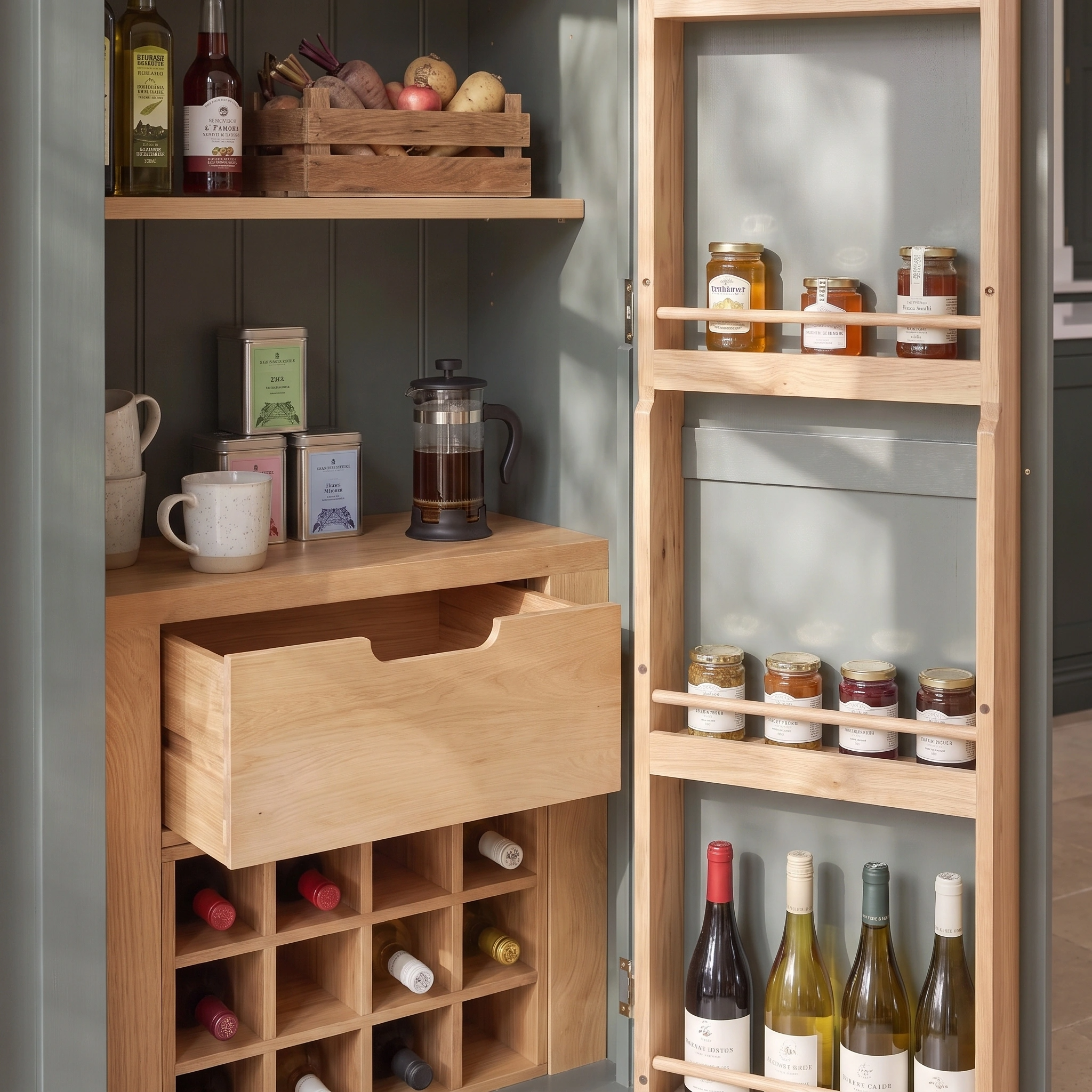 Burford Single Larder Unit in Forest Green
