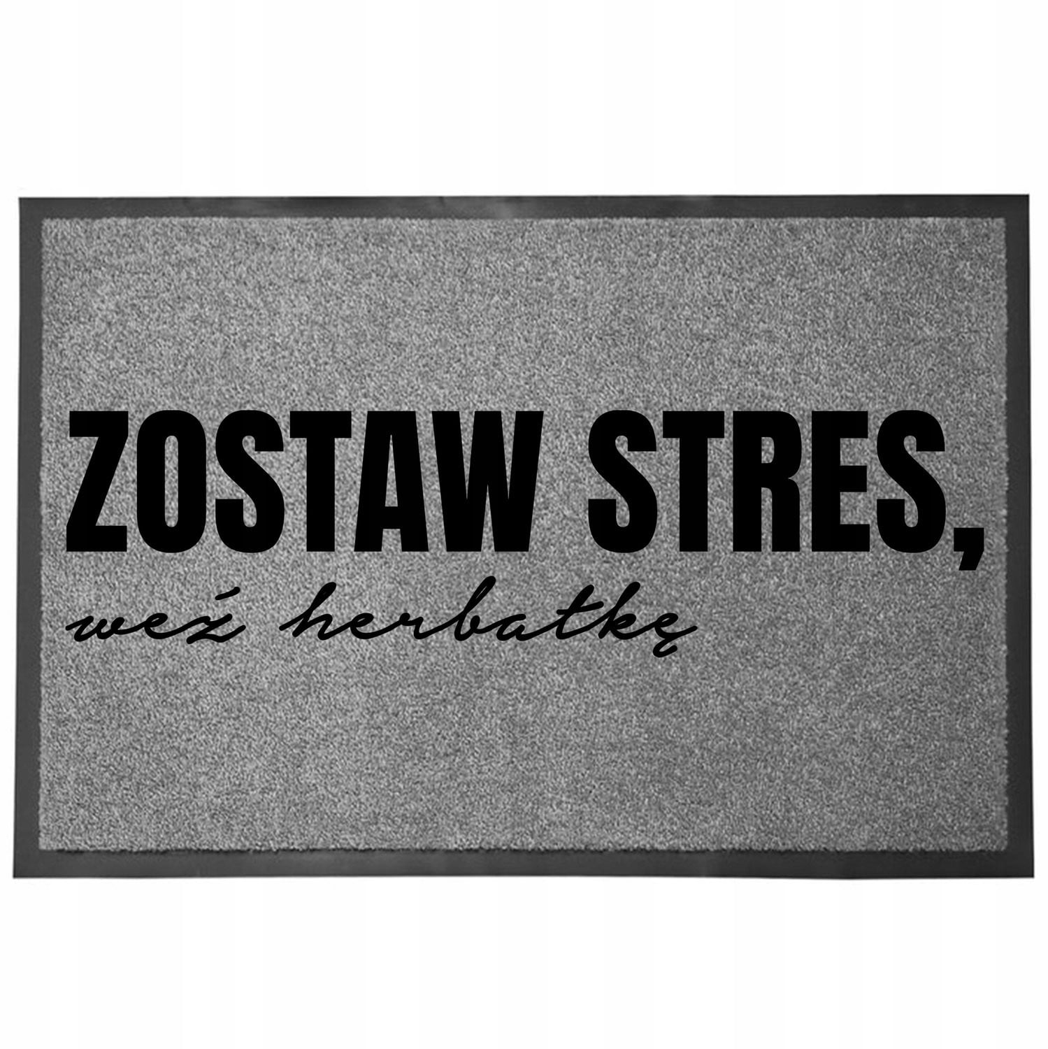 TabPrint Deurmat Grijs met Grappige Opdruk Laat de Stress Achter