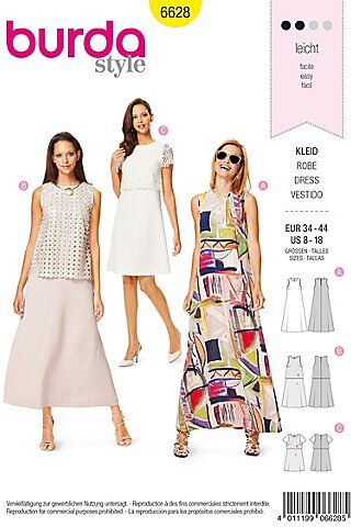 burda Schnitt 6628 "A-Linie-Kleid"