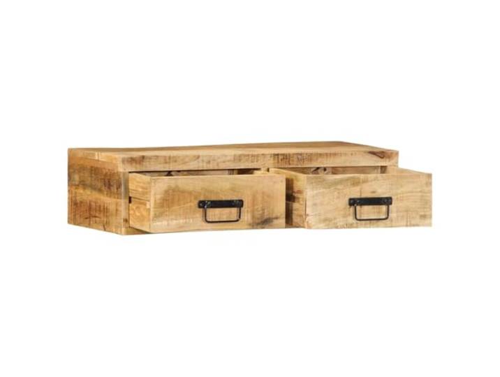 TV-Wandschrank 80x30x19 cm Raues Mangoholz Massives Mangoholz, Wandmontage, reichlich Stauraum, pflegeleicht, feuchtes Tuch