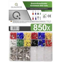 Quadrios, Kabelverbindung, 22C423 Quetschverbinder-Sortiment 0.5 mm2 6 mm2 Rot, Blau, Gelb, Grün, Weiss, Transparent 1 Set