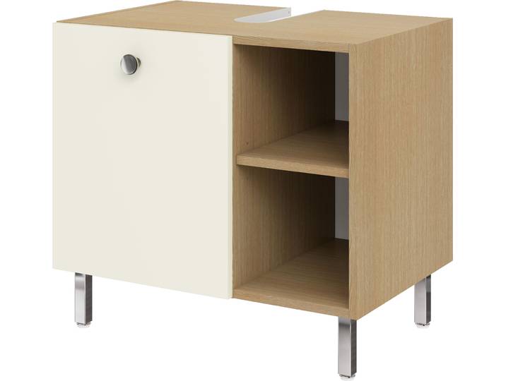 Waschbeckenunterschrank OPTIFIT Hallig , beige (kaschmirfarben, eichefarben hell), B:65cm H:60cm T:44,6cm, Holzwerkstoff, Schränke, Waschbeckenunterschrank, Breite 65 cm, schnelle Montage mit OPTIsnap