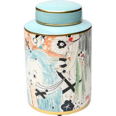 Dose KARE DESIGN "Dekodose Palazzo Ø25cm", bunt (mehrfarbig), B:17cm H:25cm T:17cm Ø:17cm, Porzellan, Aufbewahrungsboxen, ideal für Schmuck, Schlüssel, Kleingeld, Haargummis u.a. Kleinteile