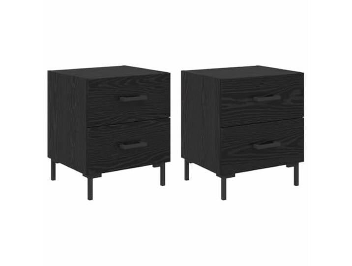 GHVBNMF Nachttisch 2er Set Schwarz Eichen-Optik 40x35x47,5 cm Stilvolle Beistelltische fürs Schlafzimmer mit praktischem Stauraum für Bücher und persönliche Gegenstände.