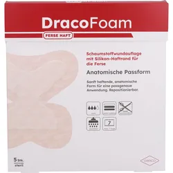 Dracofoam Ferse Haft Schaumstoff Wundauflage 5 ST