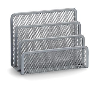 Zeller Briefständer 17702 Mesh, silber, aus Metalldraht, 3 Fächer