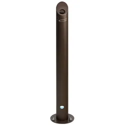 PROREGAL Robuster Standascher mit Schloss und Inneneinsatz | 4,2 Liter, HxBxT 100x20x20cm | Edelstahl | Braun | Ascher Aschenbecher