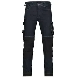 Kyoto Stretch-Arbeitsjeans mit Kniepolstertaschen, Größe 53, JEANSBLAU/SCHWARZ - blau/schwarz - 53