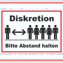 HB-Druck Diskretion Bitte Abstand halten Aufkleber Rücksichtnahme A2 (420x594mm)