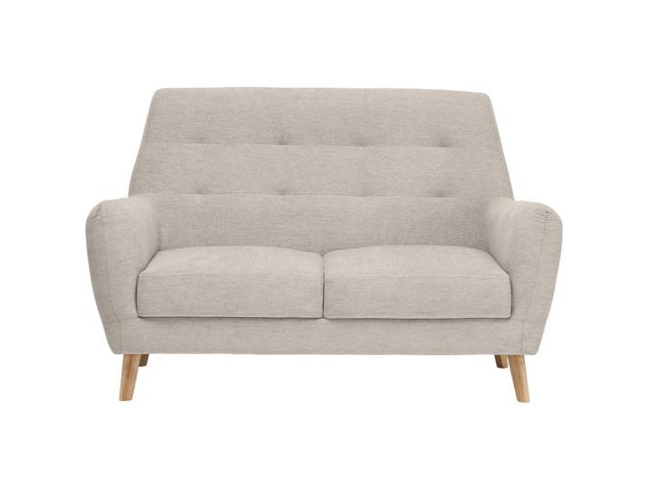 Carryhome 2-Sitzer-Sofa, Beige, Holz, Eiche, massiv, 160x105x84 cm, Typenauswahl, Rücken echt, Wohnzimmer, Sofas & Couches, Sofas, 2-Sitzer Sofas