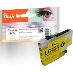Peach Tintenpatrone gelb kompatibel zu Brother LC-424Y