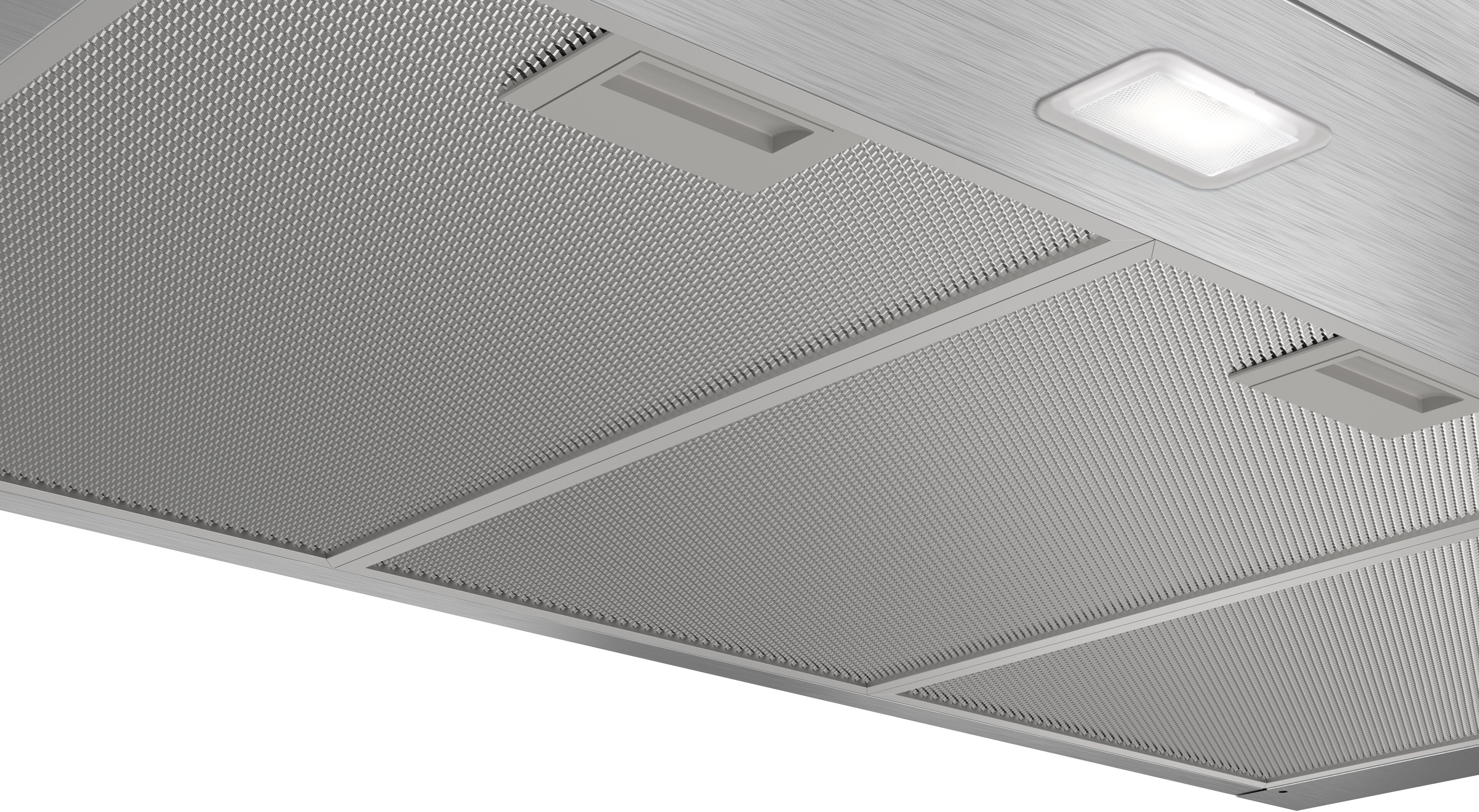 Bosch Kopffreihaube "DWP95BC51", Energieeffizienz: B, edelstahlfarben, B:90cm H:24,6cm T:50cm, Dunstabzugshauben, LED Belichtung und einfach zu reinigender Metall-Fettfilte, Kopffreihaube