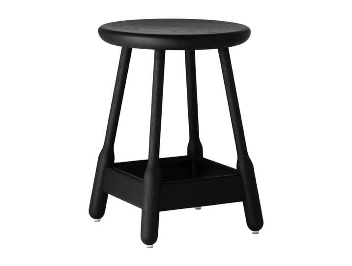 Massproductions Chaise de bar Albert 50 cm Chêne teinté noir